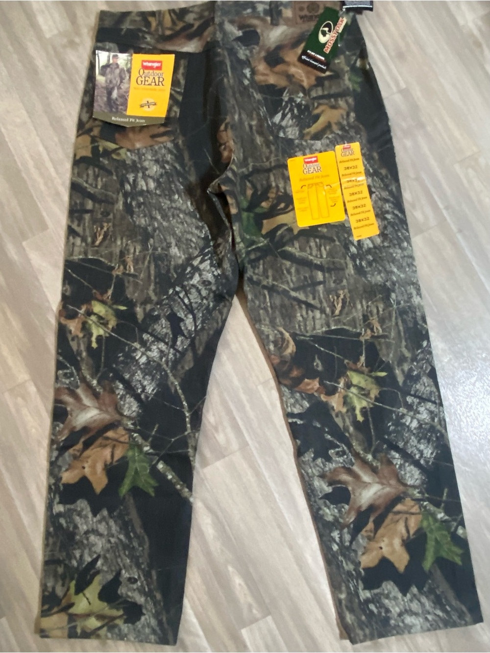 VTG Y2K Wrangler Outdoor Gear Double Knee Mossy Oak Camo Relaxed Fit Men's 38x32